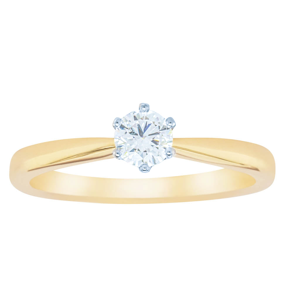 18ct Yellow Gold .33ct Diamond Nova Ring Walker & Hall