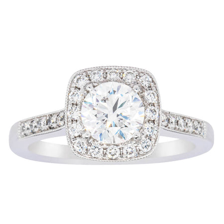 18ct White Gold 1.00ct Diamond Aurora Ring-Ring-Walker & Hall