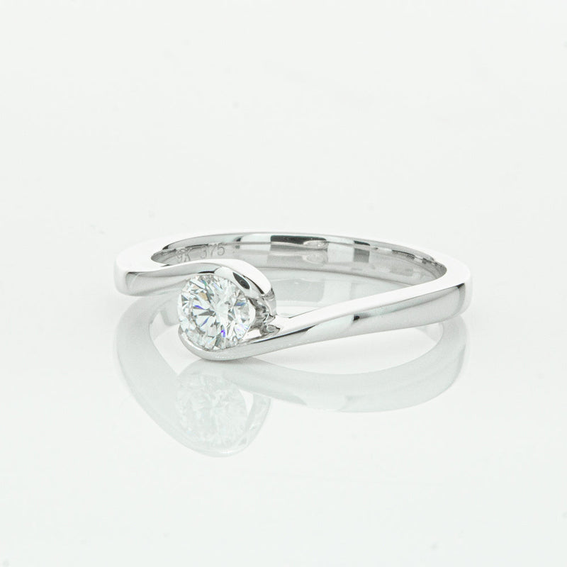 18ct White Gold .35ct Diamond Embrace Ring-Ring-Walker & Hall