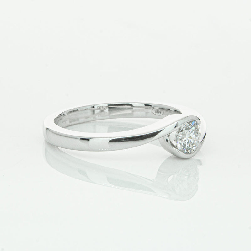 18ct White Gold .35ct Diamond Embrace Ring-Ring-Walker & Hall