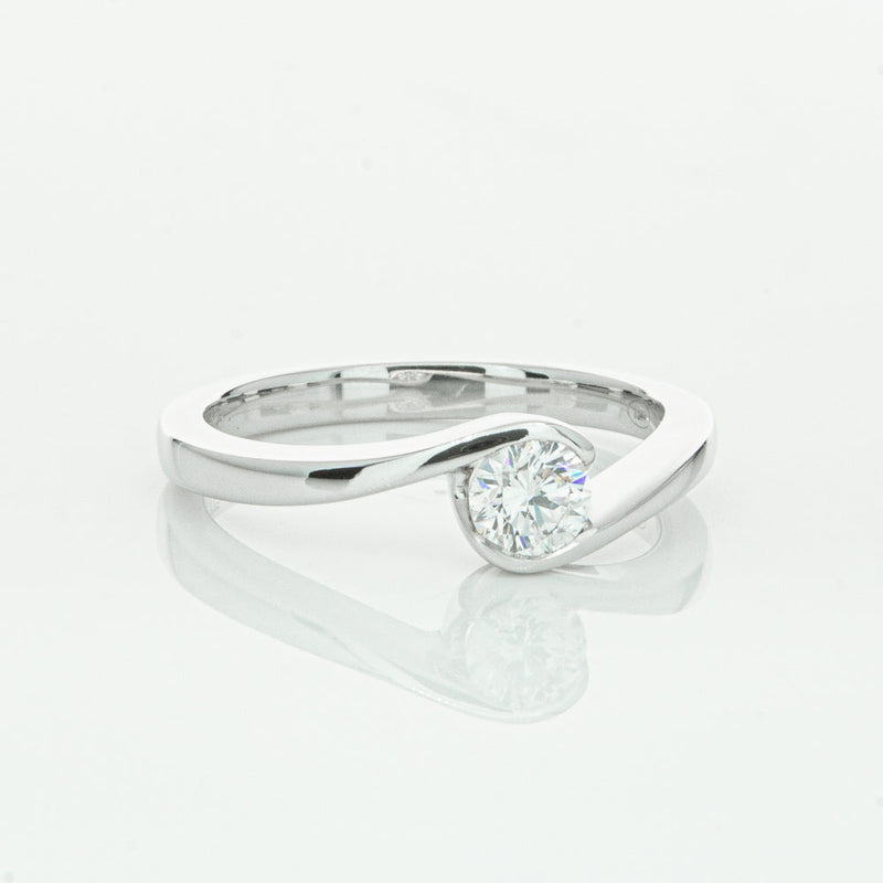 18ct White Gold .35ct Diamond Embrace Ring-Ring-Walker & Hall