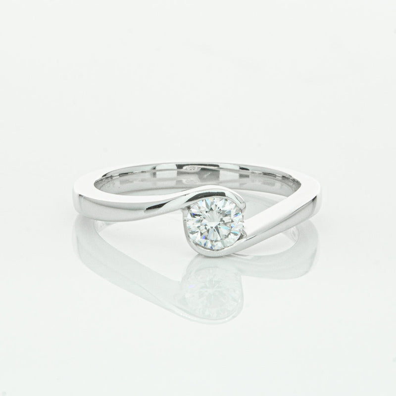 18ct White Gold .35ct Diamond Embrace Ring-Ring-Walker & Hall