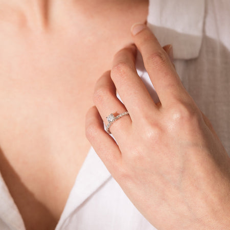 18ct White Gold .51ct Diamond Comet Ring-Ring-Walker & Hall