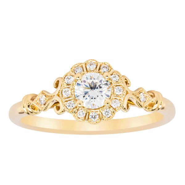 18ct Yellow Gold .31ct Diamond Versaille Ring - Ring - Walker & Hall