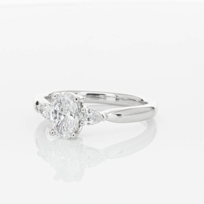 18ct White Gold Oval Cut Diamond Ayla Ring-Ring-Walker & Hall