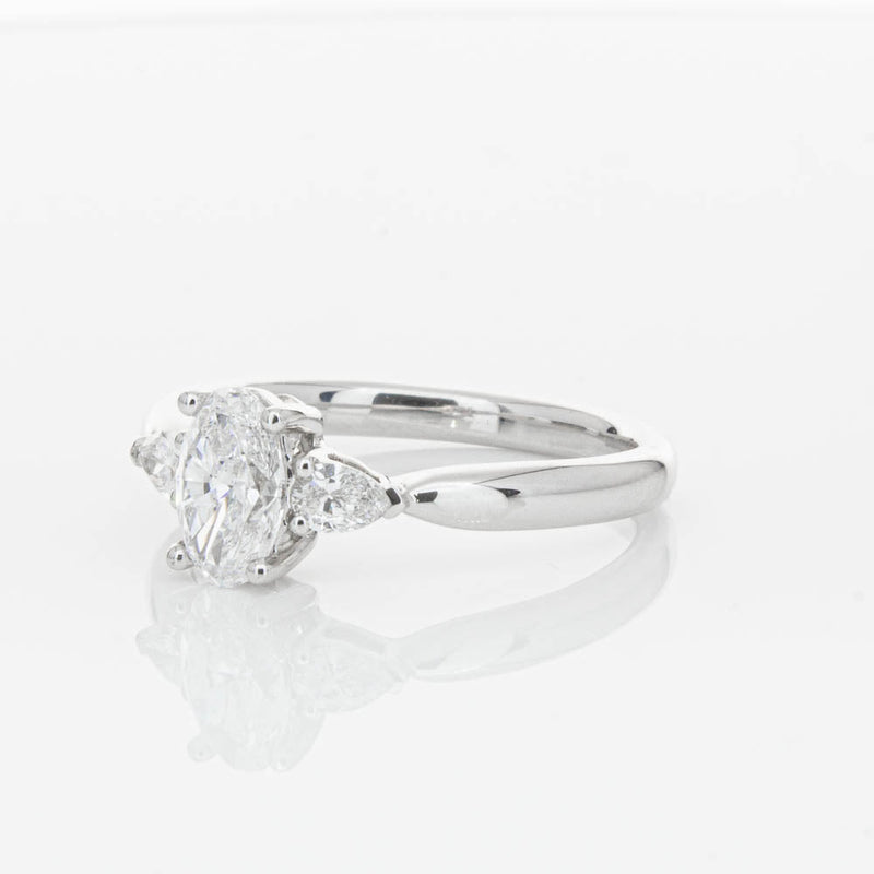 18ct White Gold Oval Cut Diamond Ayla Ring-Ring-Walker & Hall