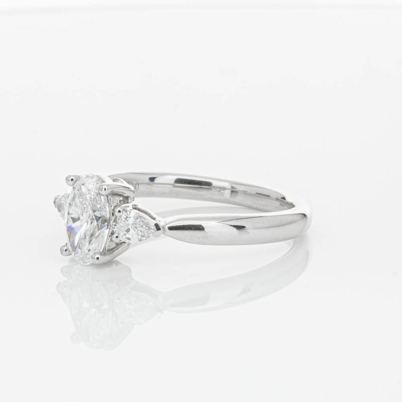 18ct White Gold Oval Cut Diamond Ayla Ring-Ring-Walker & Hall