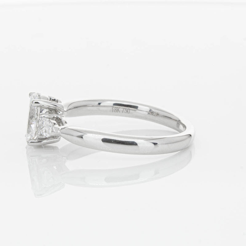18ct White Gold Oval Cut Diamond Ayla Ring-Ring-Walker & Hall