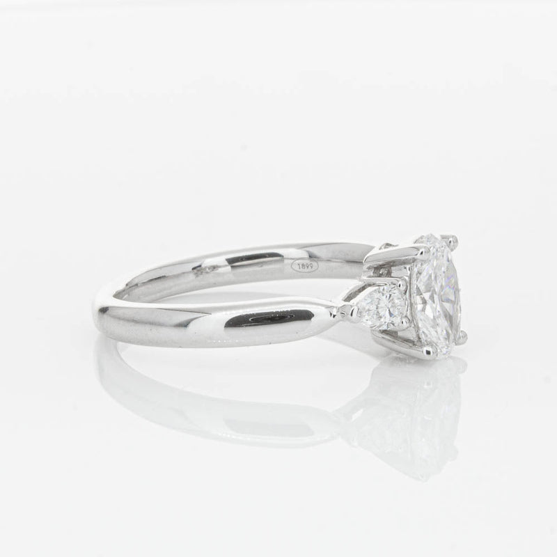18ct White Gold Oval Cut Diamond Ayla Ring-Ring-Walker & Hall