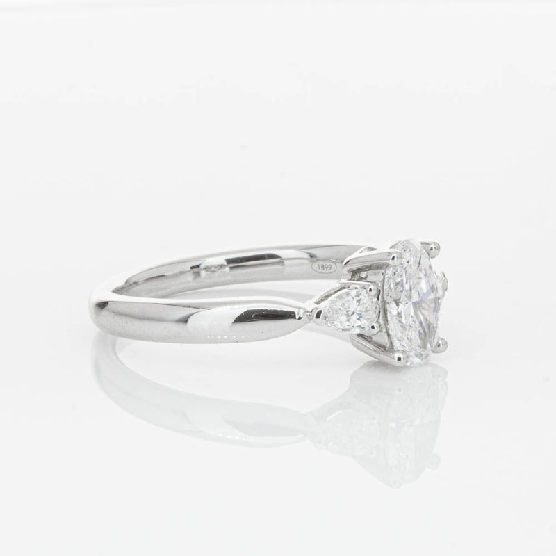 18ct White Gold Oval Cut Diamond Ayla Ring-Ring-Walker & Hall