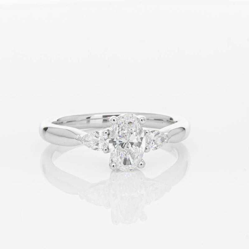 18ct White Gold Oval Cut Diamond Ayla Ring-Ring-Walker & Hall