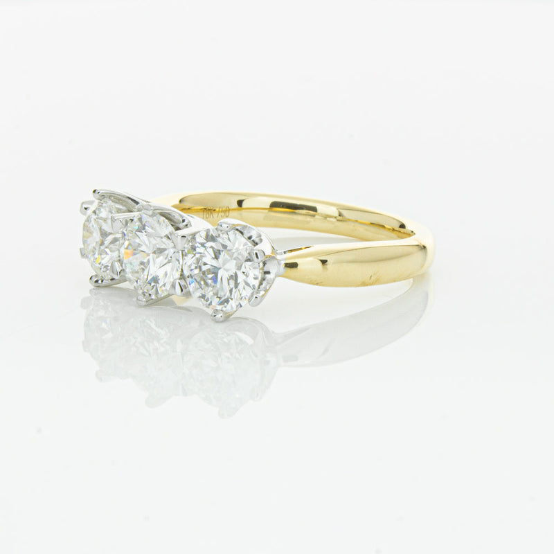 18ct Yellow Gold 2.15ct Diamond Trilogy Ring-Ring-Walker & Hall