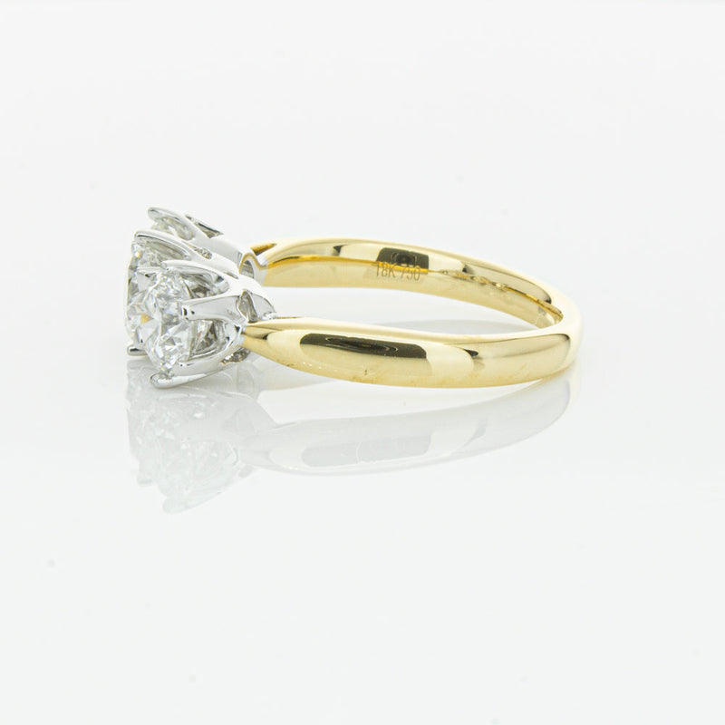 18ct Yellow Gold 2.15ct Diamond Trilogy Ring-Ring-Walker & Hall