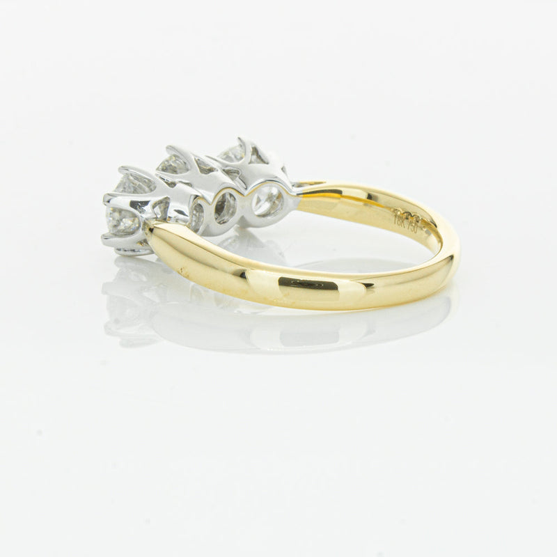 18ct Yellow Gold 2.15ct Diamond Trilogy Ring-Ring-Walker & Hall