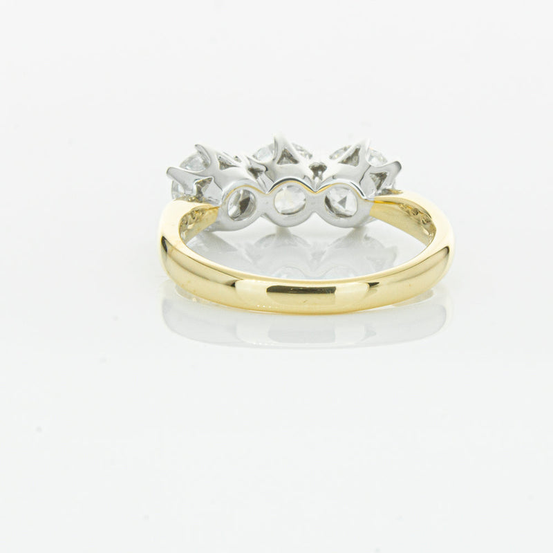 18ct Yellow Gold 2.15ct Diamond Trilogy Ring-Ring-Walker & Hall