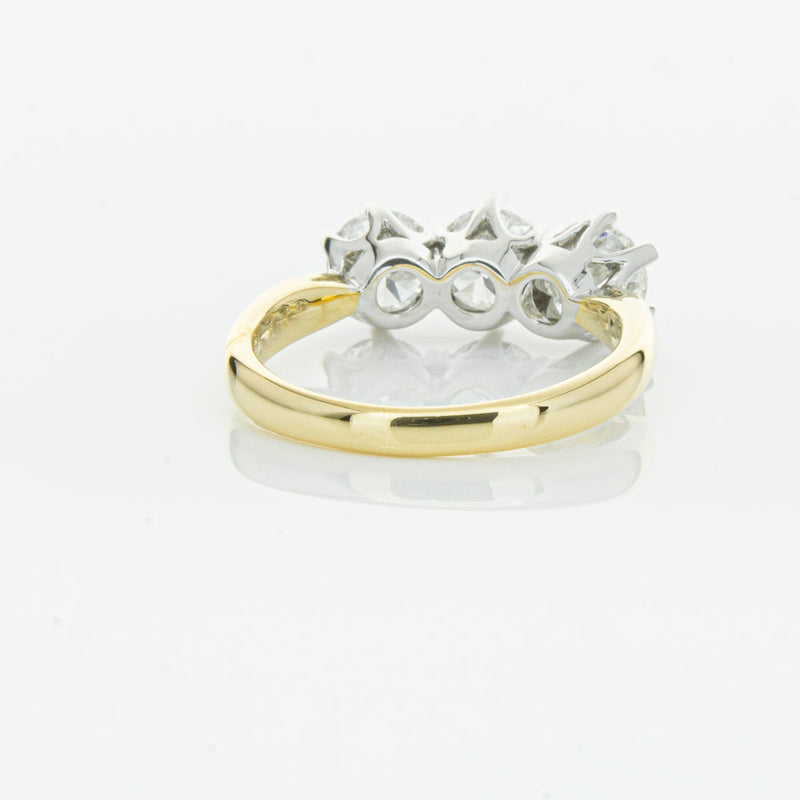 18ct Yellow Gold 2.15ct Diamond Trilogy Ring-Ring-Walker & Hall