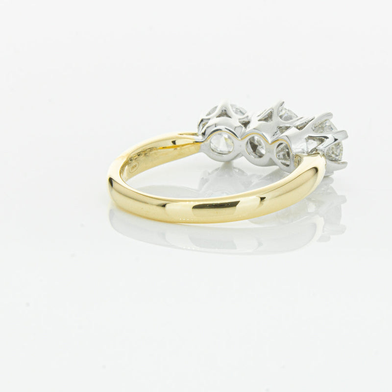 18ct Yellow Gold 2.15ct Diamond Trilogy Ring-Ring-Walker & Hall