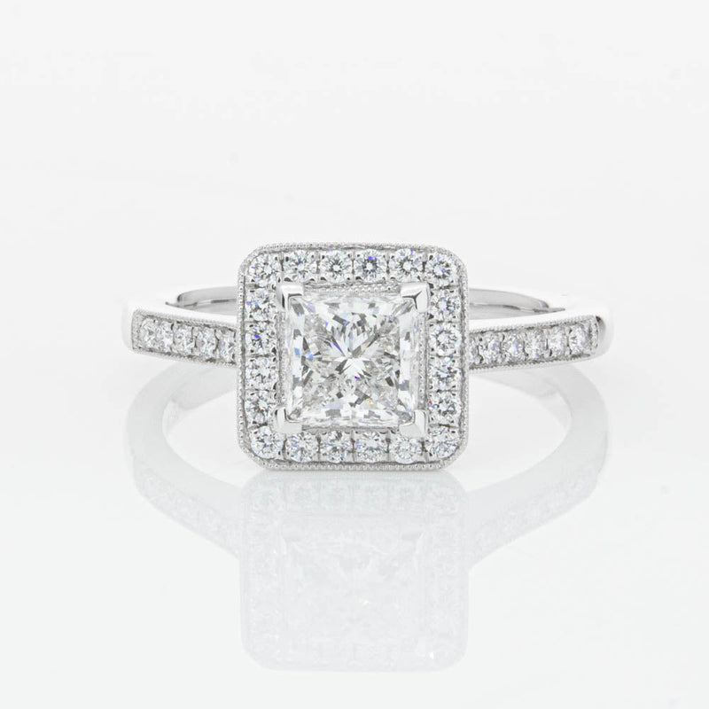 18ct White Gold 1.00ct Princess Cut Diamond Mandalay Ring-Ring-Walker & Hall