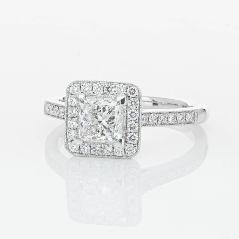 18ct White Gold 1.00ct Princess Cut Diamond Mandalay Ring-Ring-Walker & Hall