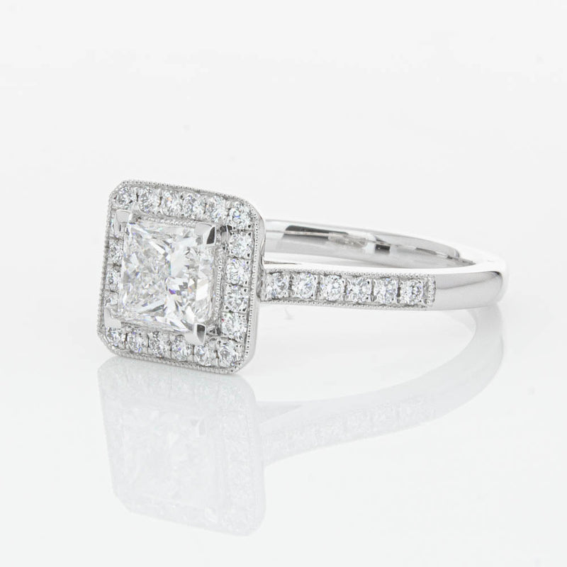 18ct White Gold 1.00ct Princess Cut Diamond Mandalay Ring-Ring-Walker & Hall