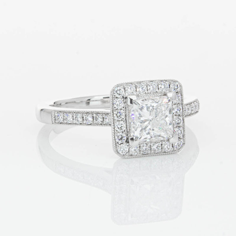 18ct White Gold 1.00ct Princess Cut Diamond Mandalay Ring-Ring-Walker & Hall