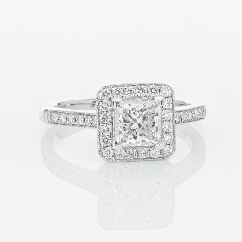 18ct White Gold 1.00ct Princess Cut Diamond Mandalay Ring-Ring-Walker & Hall