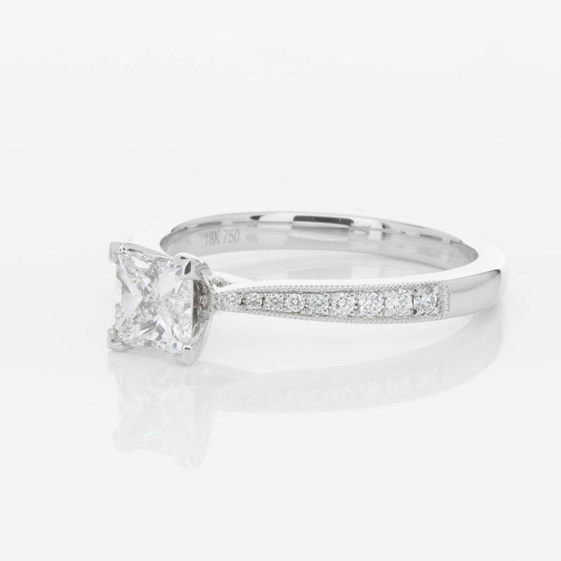 18ct White Gold .70ct Princess Cut Diamond Zenith Ring-Ring-Walker & Hall