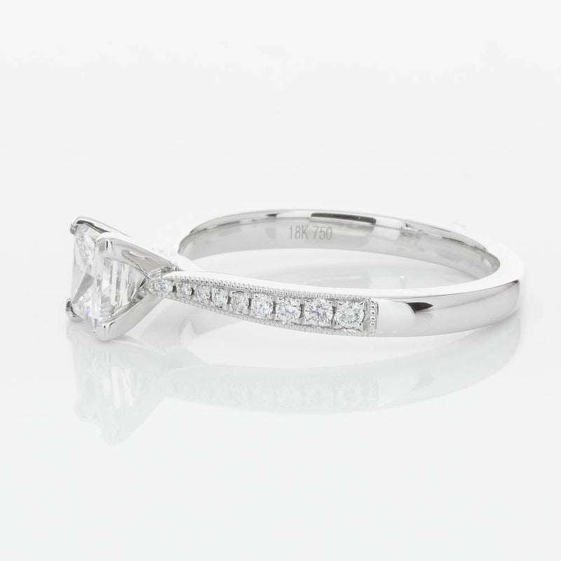 18ct White Gold .70ct Princess Cut Diamond Zenith Ring-Ring-Walker & Hall
