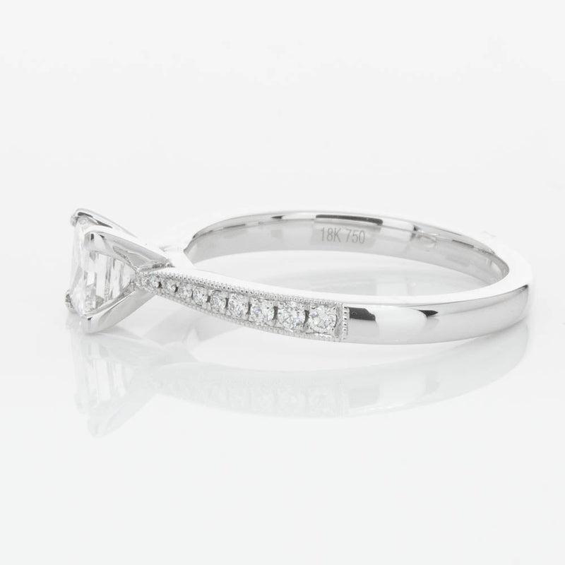 18ct White Gold .70ct Princess Cut Diamond Zenith Ring-Ring-Walker & Hall