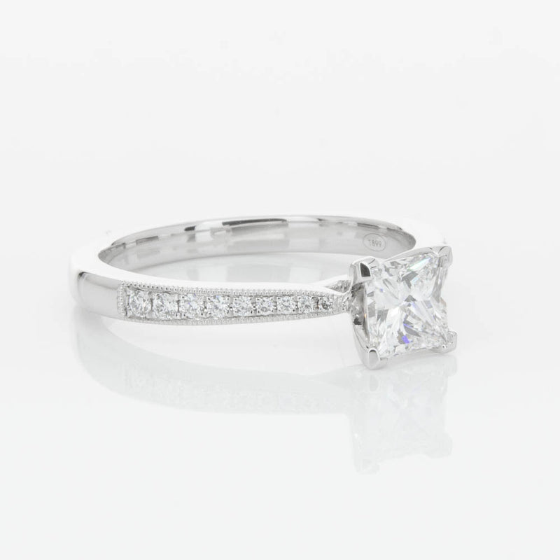 18ct White Gold .70ct Princess Cut Diamond Zenith Ring-Ring-Walker & Hall