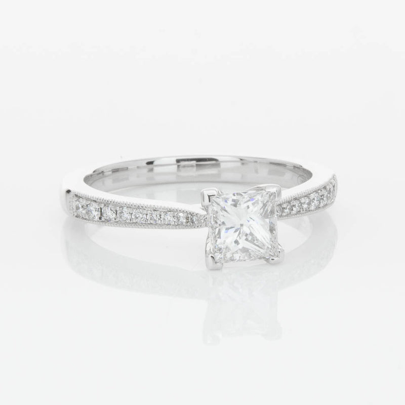 18ct White Gold .70ct Princess Cut Diamond Zenith Ring-Ring-Walker & Hall