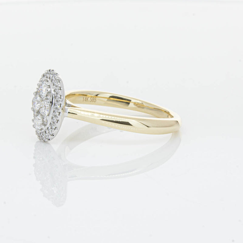 14ct Yellow Gold Diamond Oval Saturn Ring-Ring-Walker & Hall