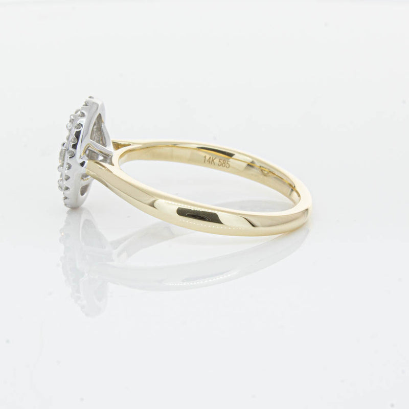 14ct Yellow Gold Diamond Oval Saturn Ring-Ring-Walker & Hall