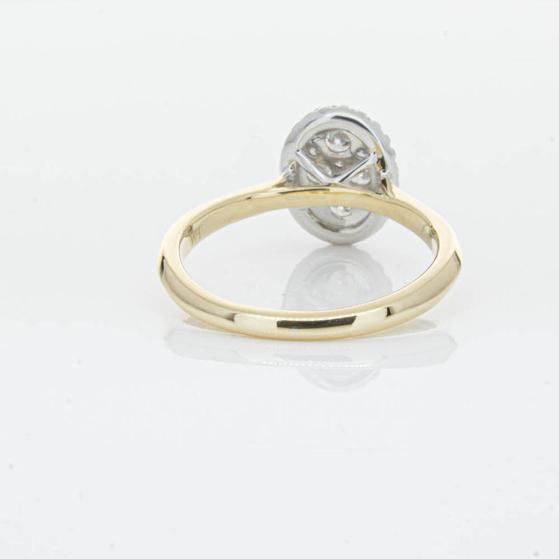 14ct Yellow Gold Diamond Oval Saturn Ring-Ring-Walker & Hall