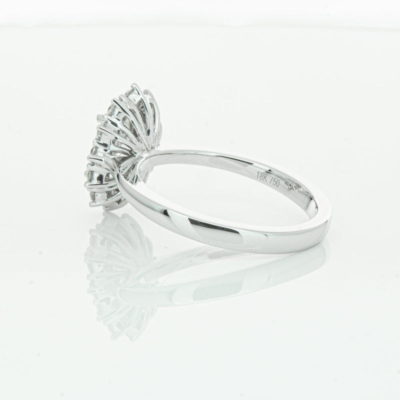 18ct White Gold 1.00ct Oval Cut Diamond Belle Ring-Ring-Walker & Hall