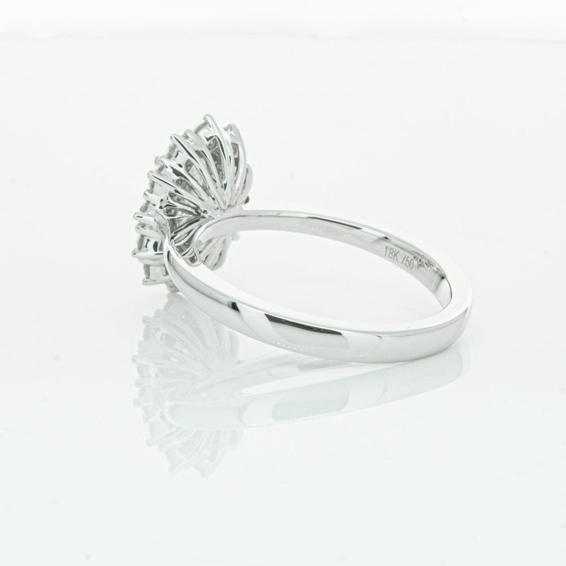 18ct White Gold 1.00ct Oval Cut Diamond Belle Ring-Ring-Walker & Hall