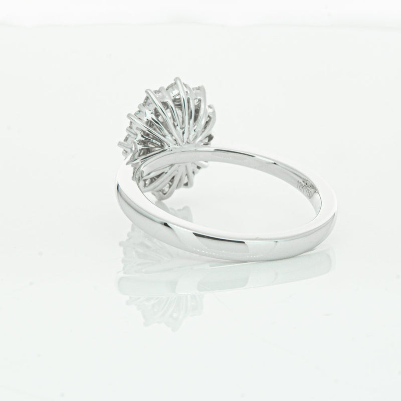 18ct White Gold 1.00ct Oval Cut Diamond Belle Ring-Ring-Walker & Hall