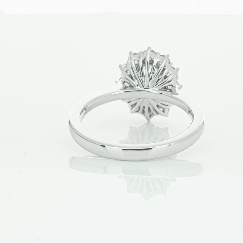 18ct White Gold 1.00ct Oval Cut Diamond Belle Ring-Ring-Walker & Hall