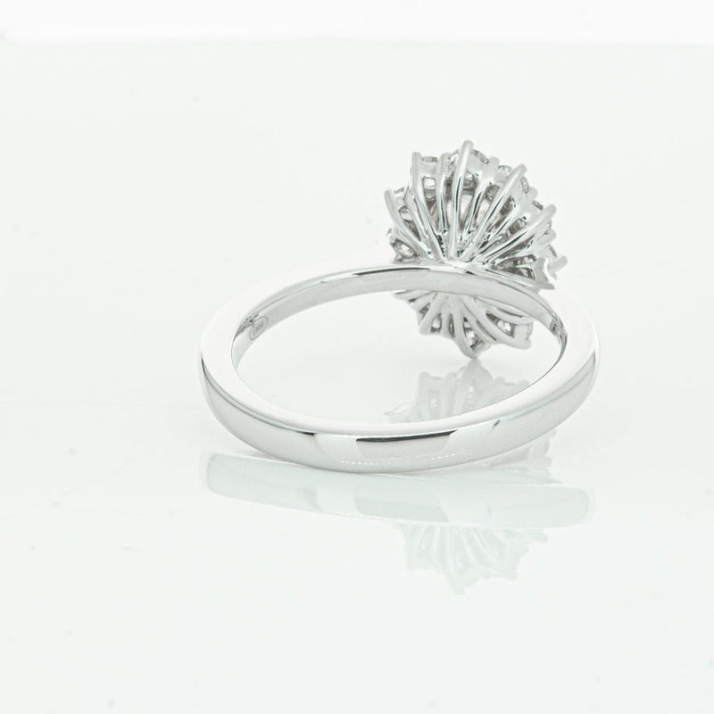 18ct White Gold 1.00ct Oval Cut Diamond Belle Ring-Ring-Walker & Hall