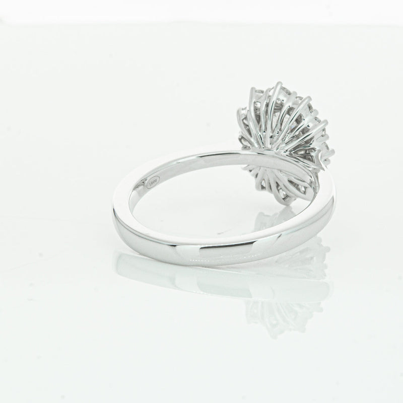 18ct White Gold 1.00ct Oval Cut Diamond Belle Ring-Ring-Walker & Hall