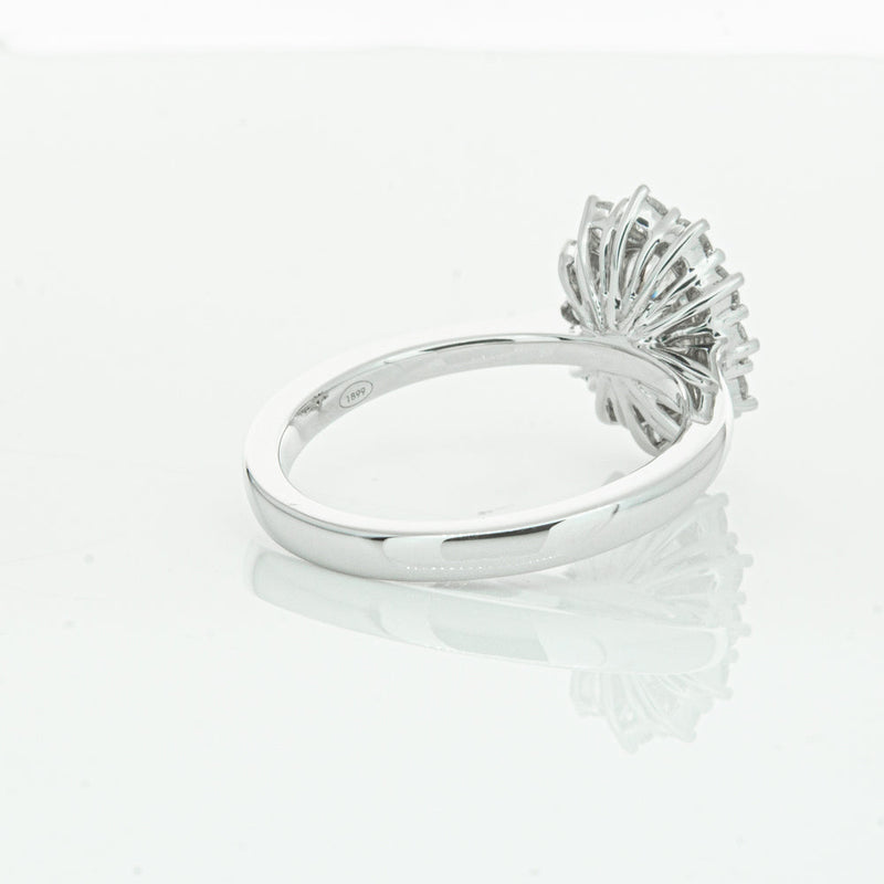 18ct White Gold 1.00ct Oval Cut Diamond Belle Ring-Ring-Walker & Hall