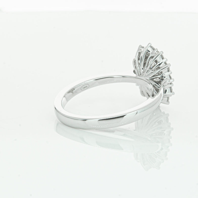 18ct White Gold 1.00ct Oval Cut Diamond Belle Ring-Ring-Walker & Hall