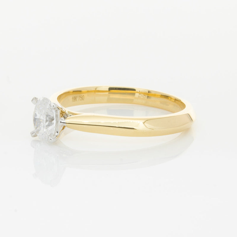 18ct Yellow Gold .50ct Oval Cut Diamond Venetian Ring-Ring-Walker & Hall