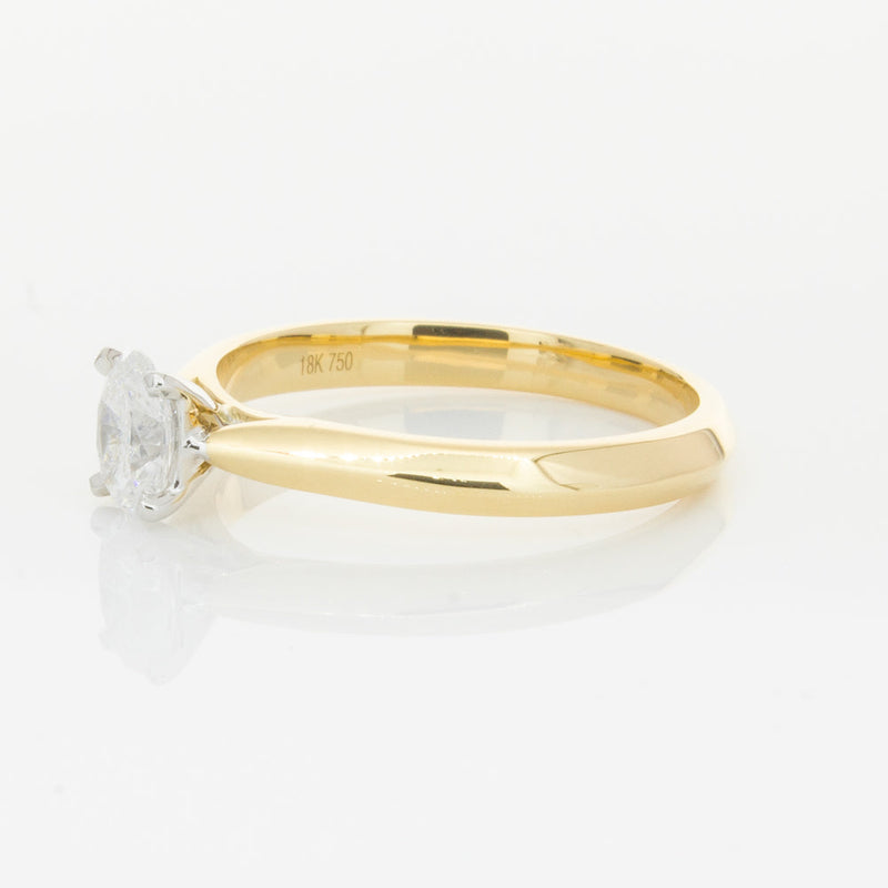 18ct Yellow Gold .50ct Oval Cut Diamond Venetian Ring-Ring-Walker & Hall