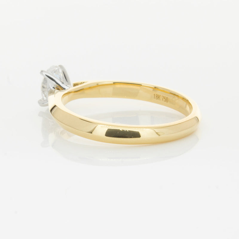 18ct Yellow Gold .50ct Oval Cut Diamond Venetian Ring-Ring-Walker & Hall