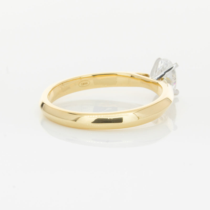 18ct Yellow Gold .50ct Oval Cut Diamond Venetian Ring-Ring-Walker & Hall