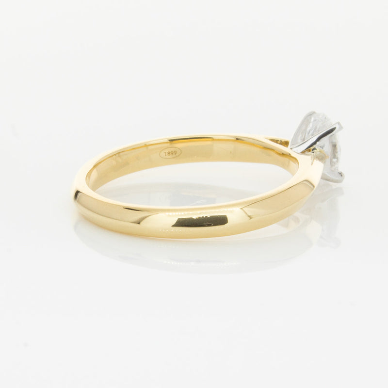 18ct Yellow Gold .50ct Oval Cut Diamond Venetian Ring-Ring-Walker & Hall