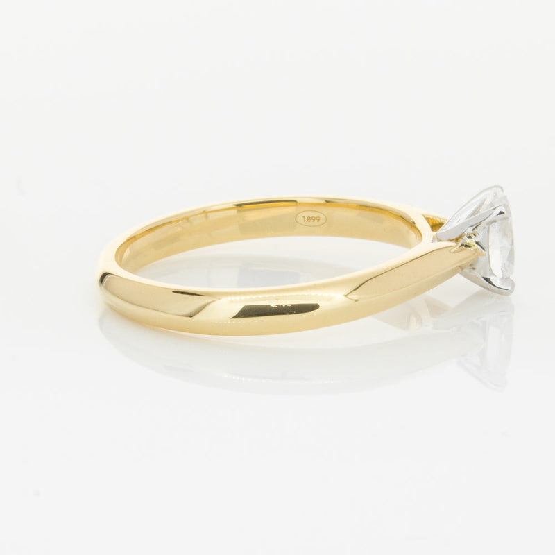 18ct Yellow Gold .50ct Oval Cut Diamond Venetian Ring-Ring-Walker & Hall