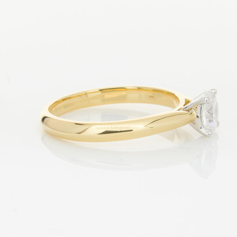 18ct Yellow Gold .50ct Oval Cut Diamond Venetian Ring-Ring-Walker & Hall