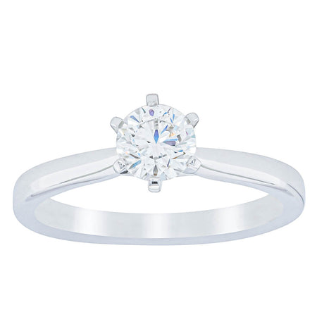 18ct White Gold .50ct Diamond Capri Ring-Ring-Walker & Hall